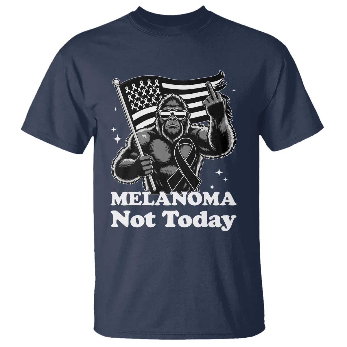 Bigfoot Black Ribbon T Shirt Not Today Melanoma
