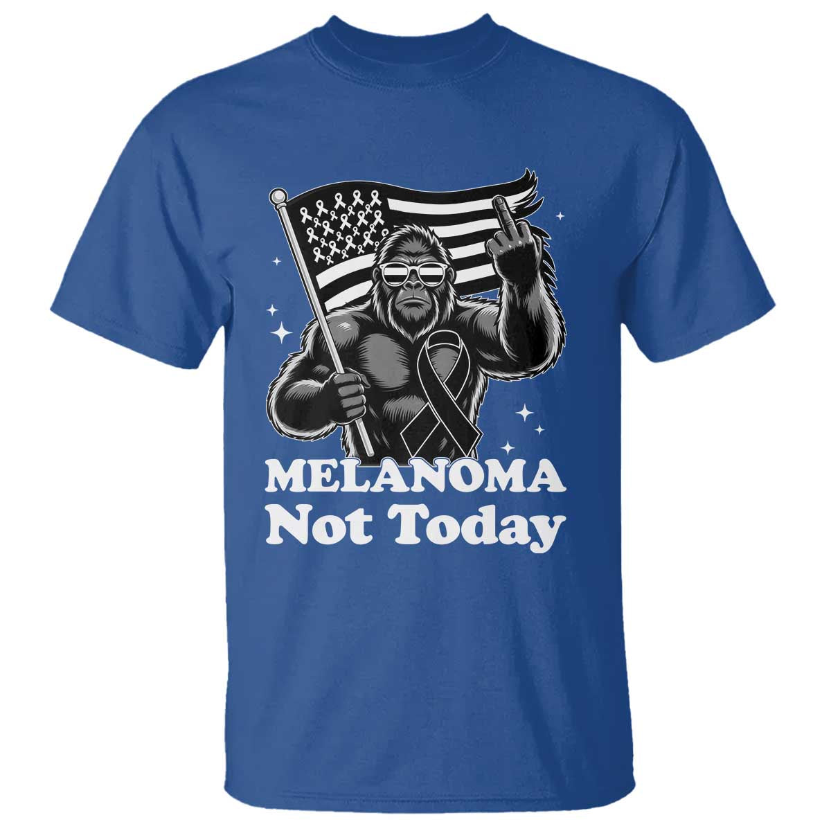Bigfoot Black Ribbon T Shirt Not Today Melanoma
