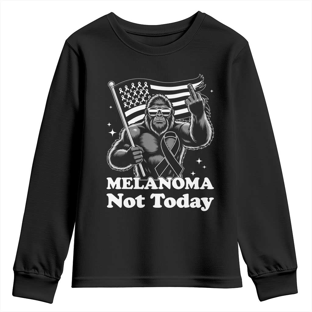 Bigfoot Black Ribbon Youth Sweatshirt Not Today Melanoma