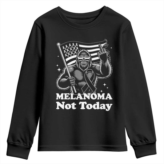 Bigfoot Black Ribbon Youth Sweatshirt Not Today Melanoma