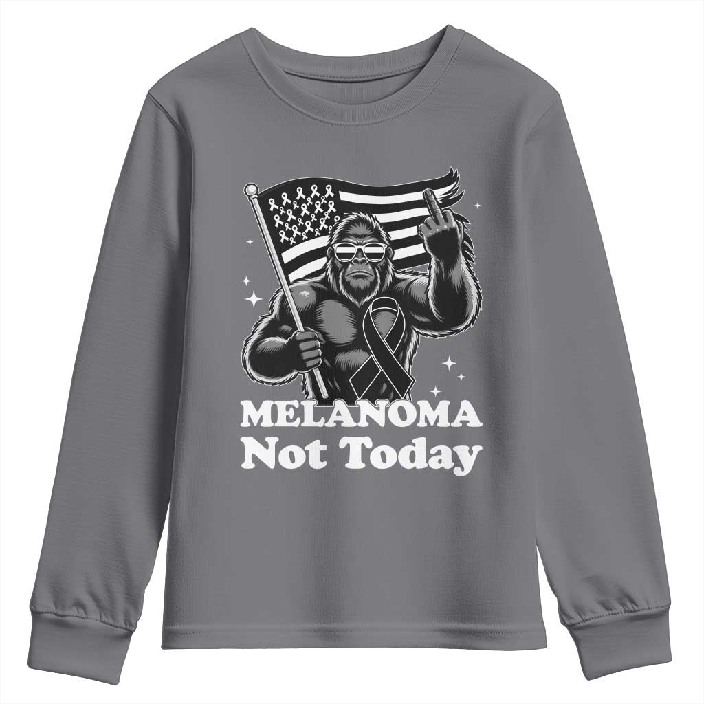 Bigfoot Black Ribbon Youth Sweatshirt Not Today Melanoma