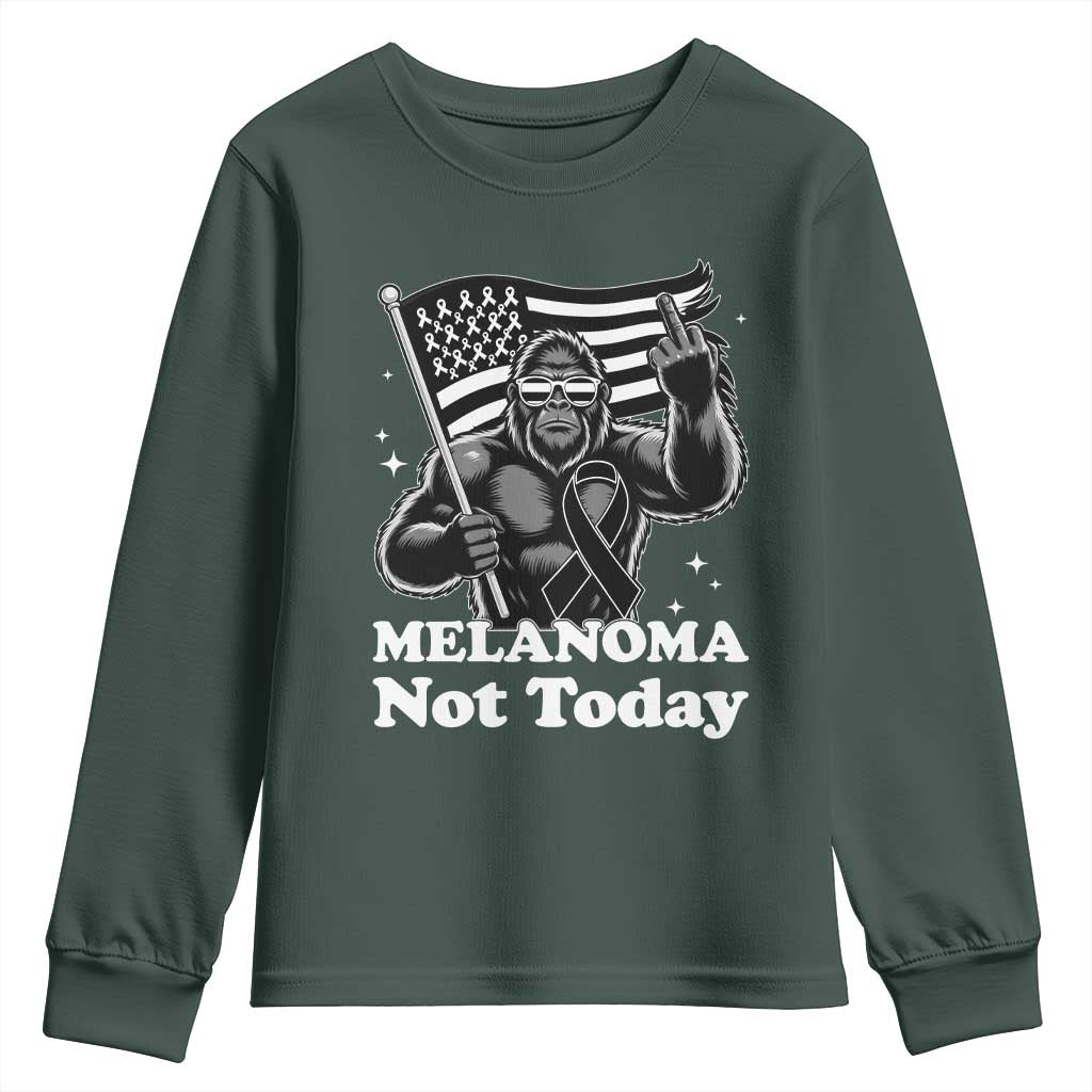 Bigfoot Black Ribbon Youth Sweatshirt Not Today Melanoma