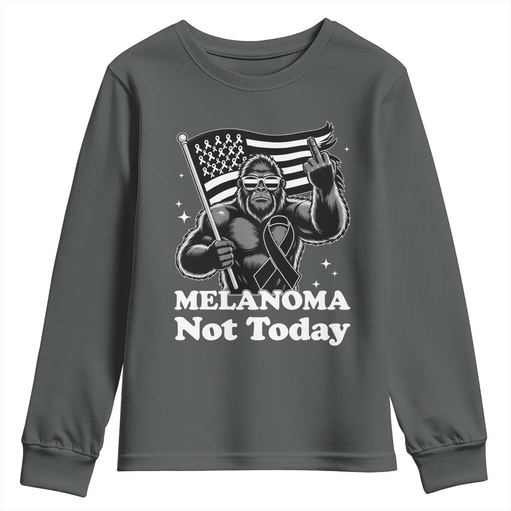 Bigfoot Black Ribbon Youth Sweatshirt Not Today Melanoma