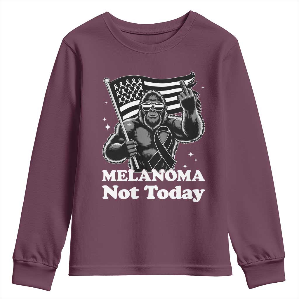 Bigfoot Black Ribbon Youth Sweatshirt Not Today Melanoma