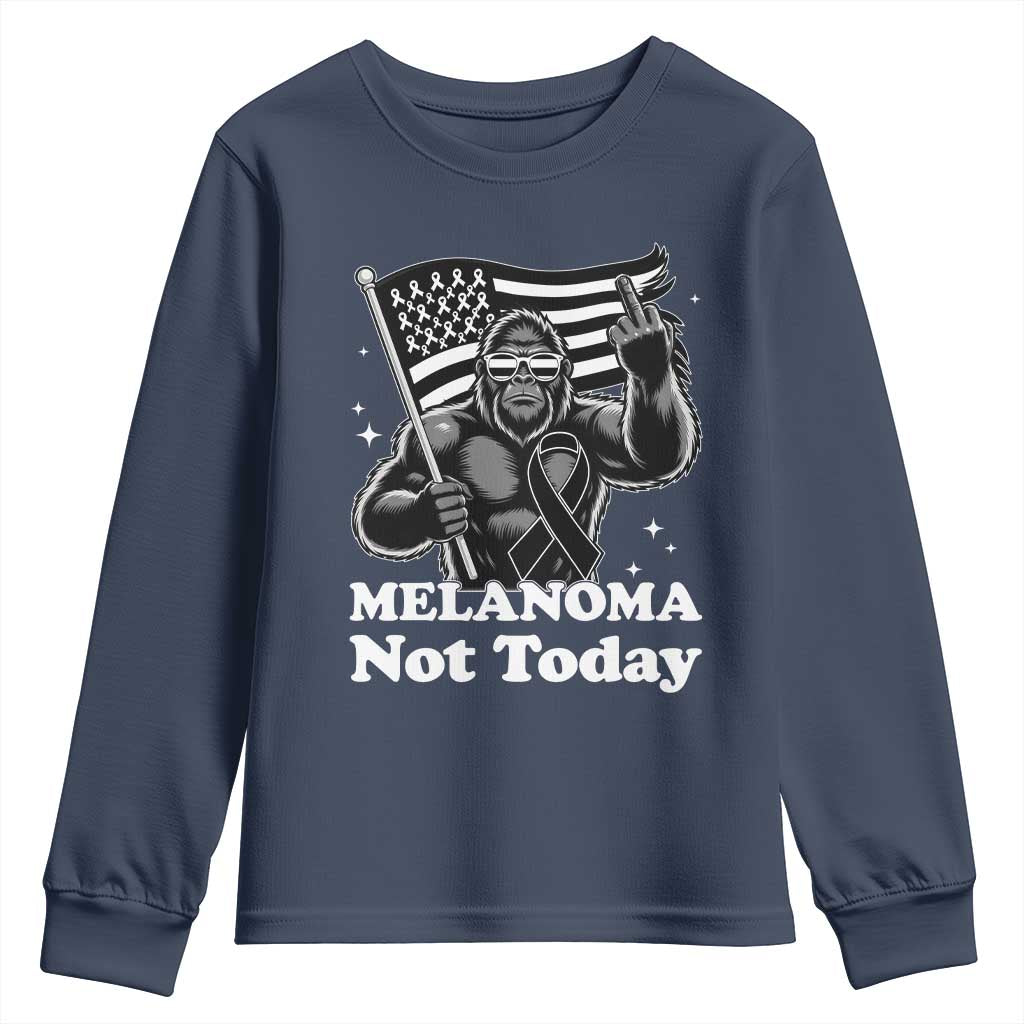 Bigfoot Black Ribbon Youth Sweatshirt Not Today Melanoma