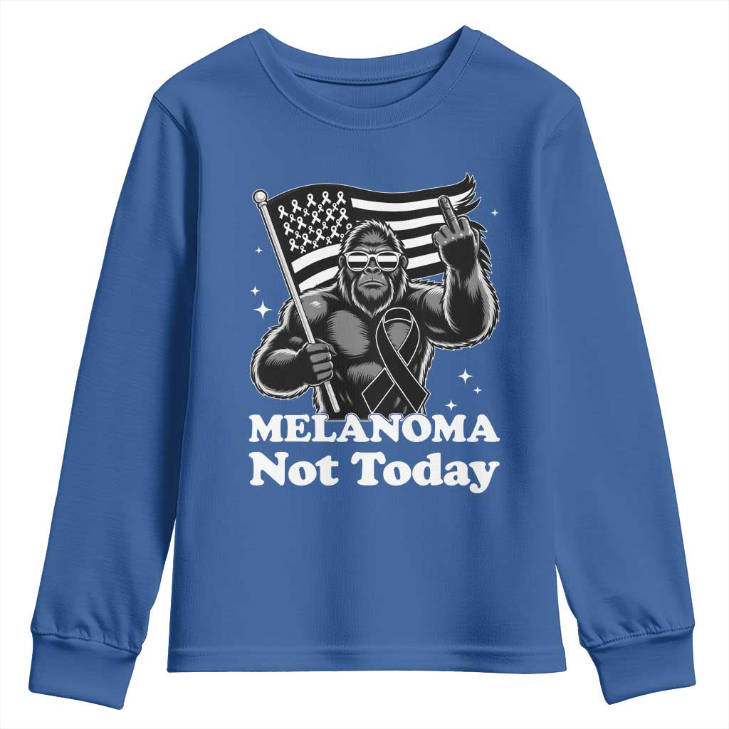 Bigfoot Black Ribbon Youth Sweatshirt Not Today Melanoma
