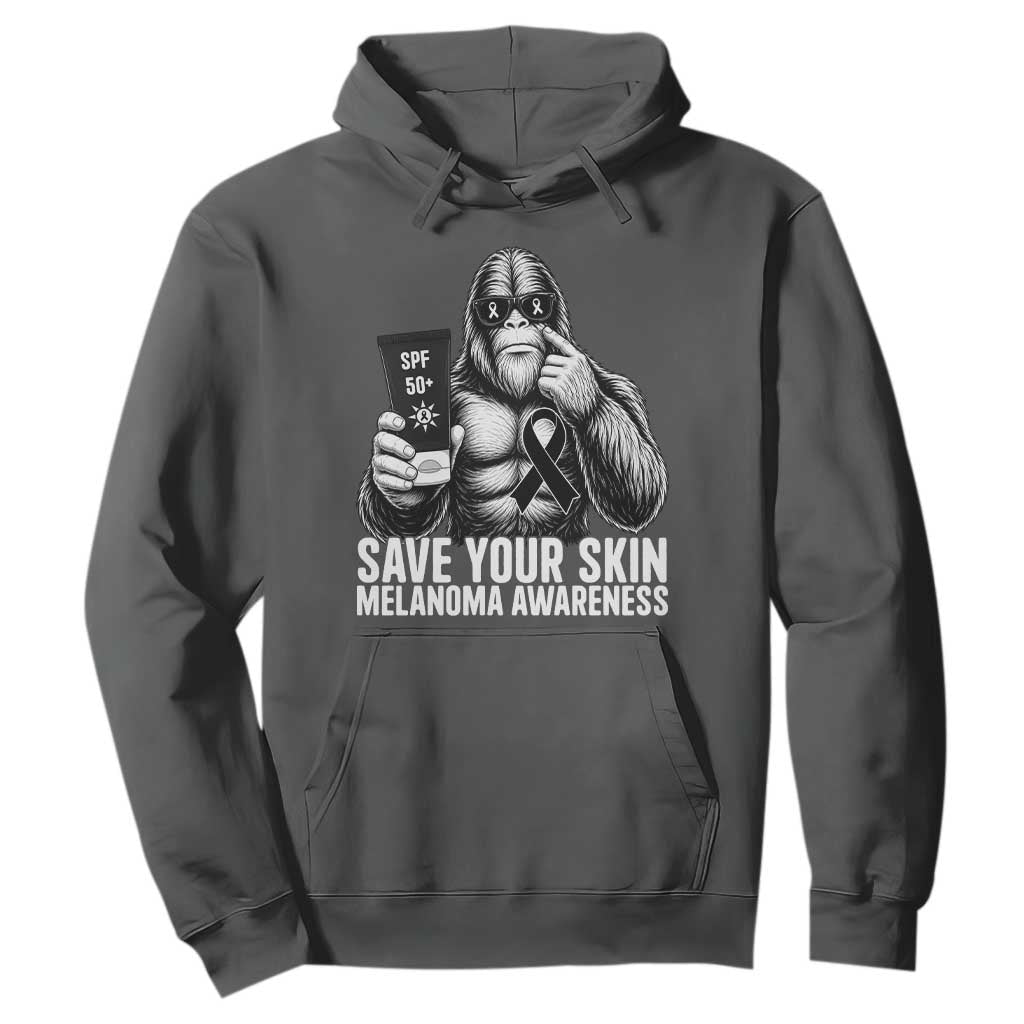 Bigfoot Save Your Skin Hoodie Melanoma Warrior Support