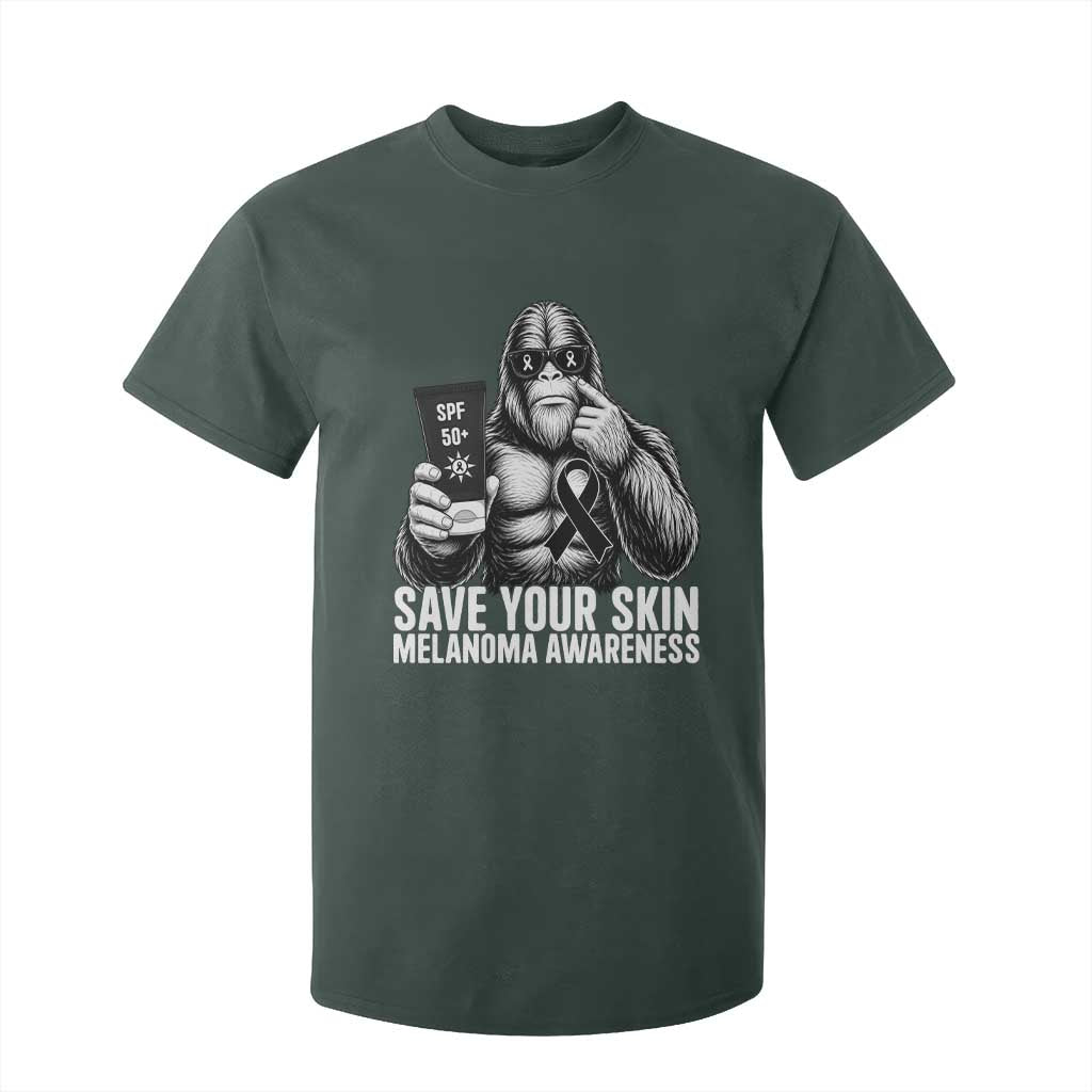 Bigfoot Save Your Skin T Shirt For Kid Melanoma Warrior Support