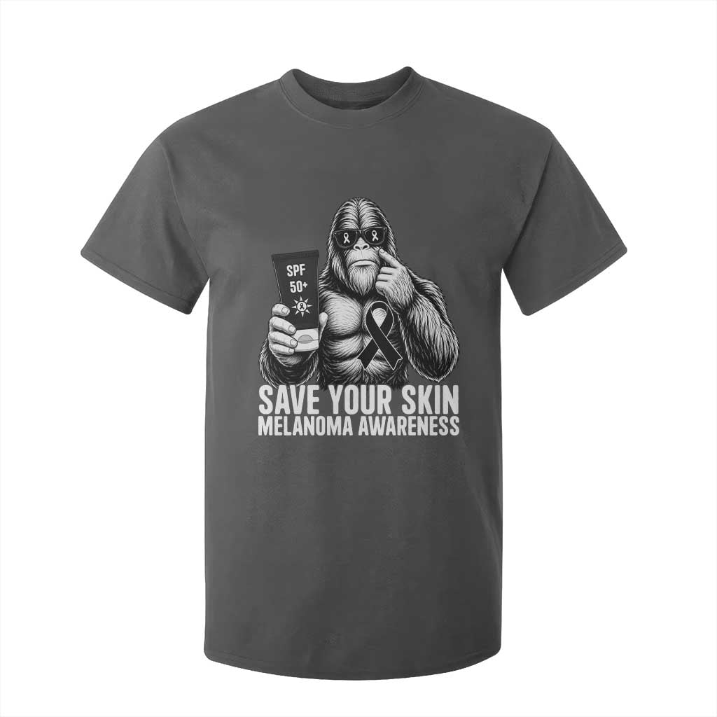 Bigfoot Save Your Skin T Shirt For Kid Melanoma Warrior Support