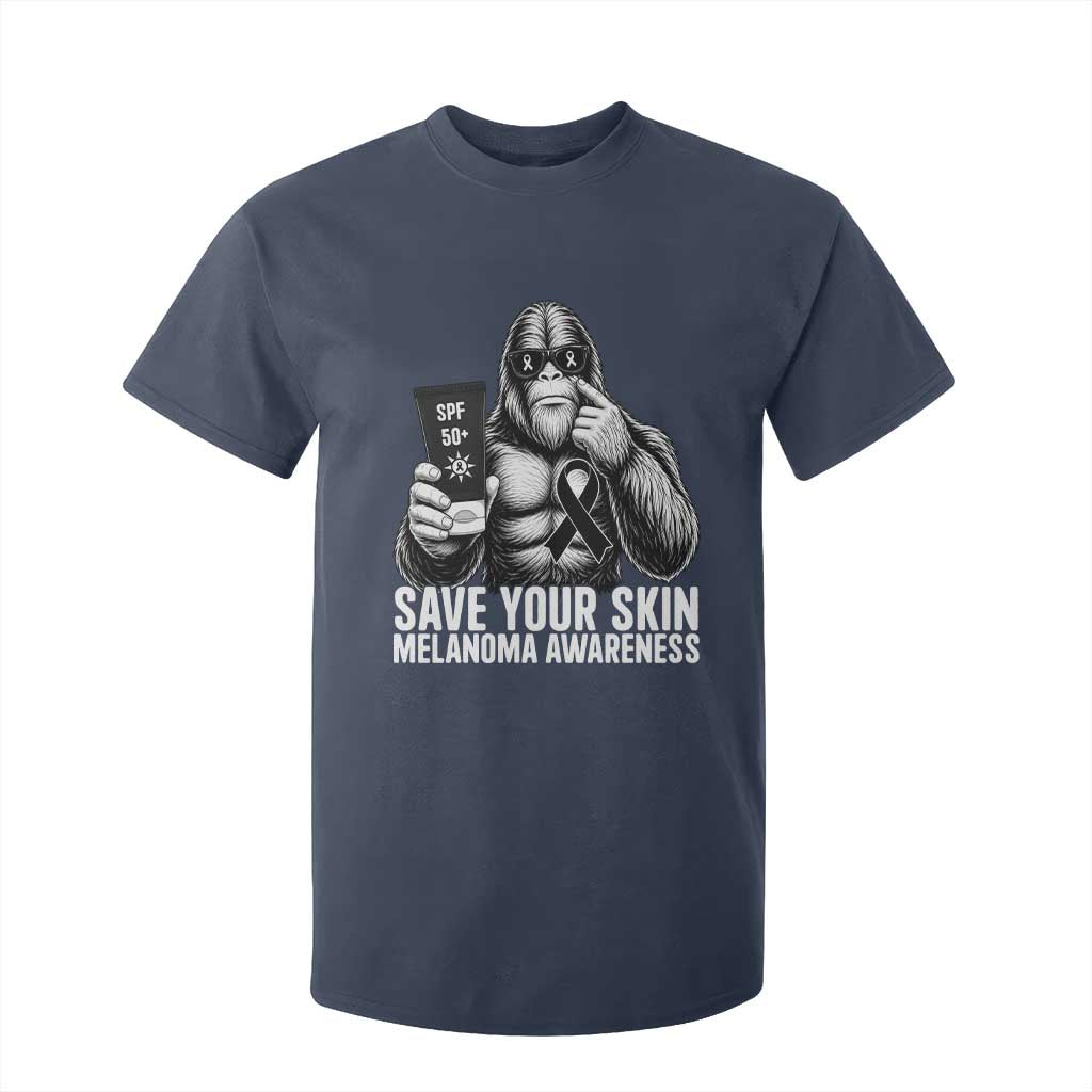 Bigfoot Save Your Skin T Shirt For Kid Melanoma Warrior Support