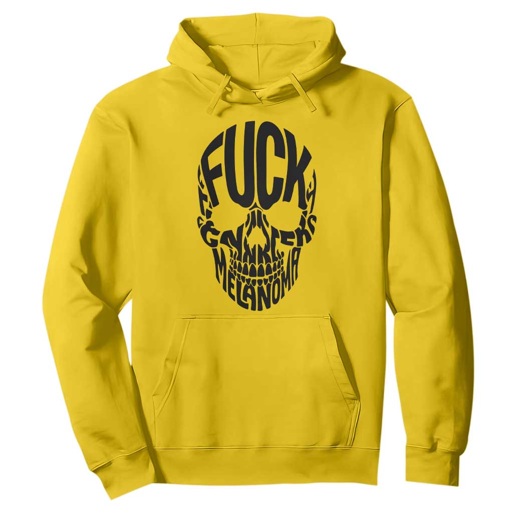 Fuck Melanoma Skull Typography Hoodie Skin Cancer Warrior