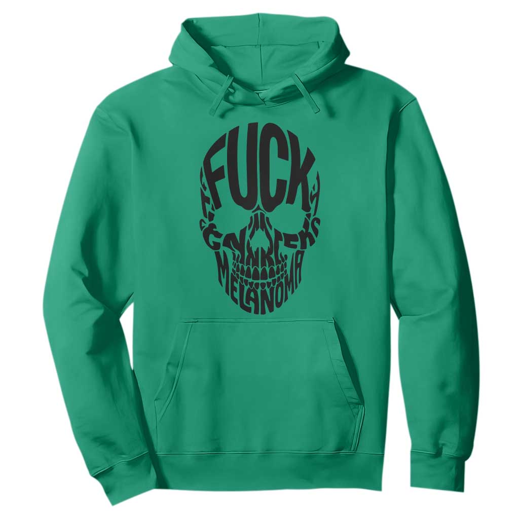 Fuck Melanoma Skull Typography Hoodie Skin Cancer Warrior