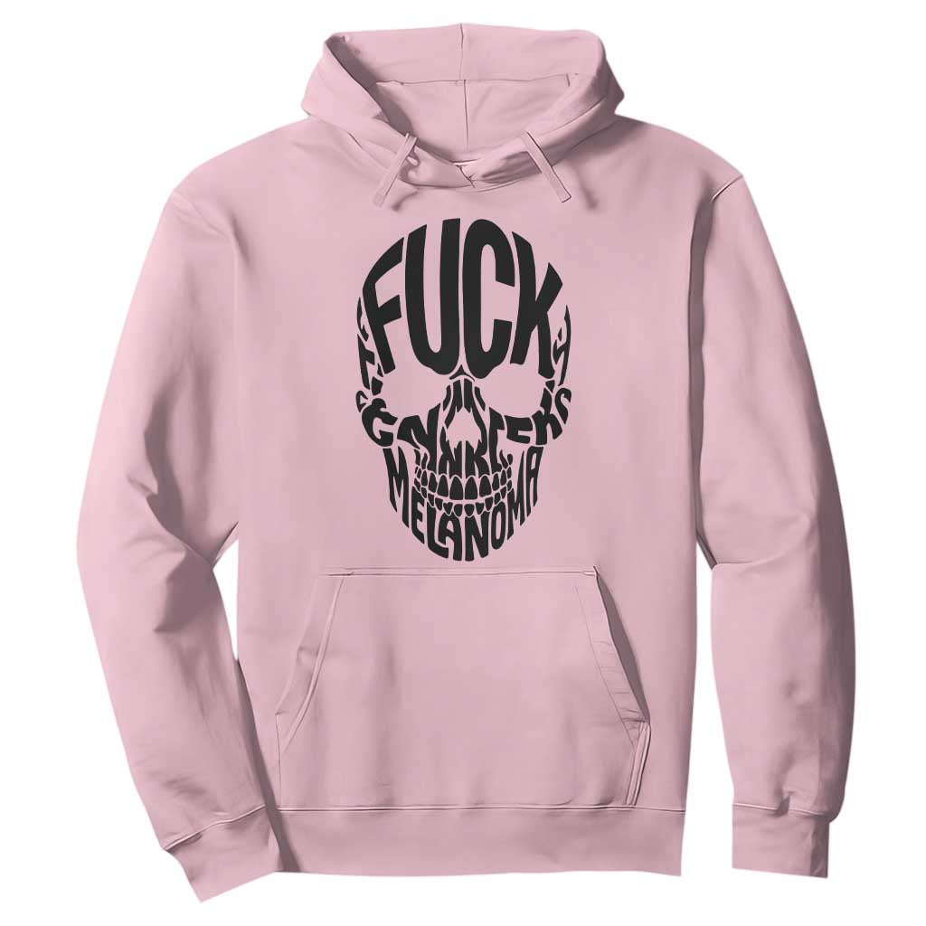 Fuck Melanoma Skull Typography Hoodie Skin Cancer Warrior