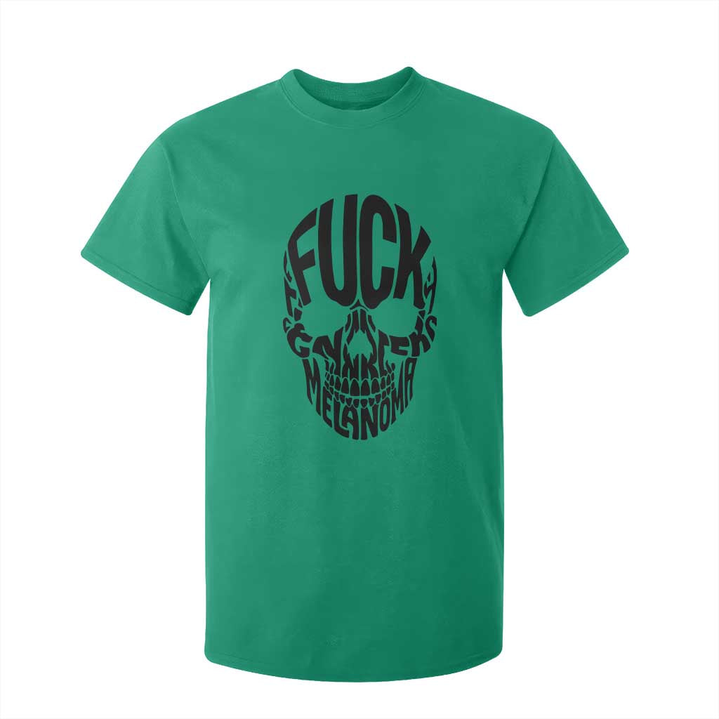 Fuck Melanoma Skull Typography T Shirt For Kid Skin Cancer Warrior