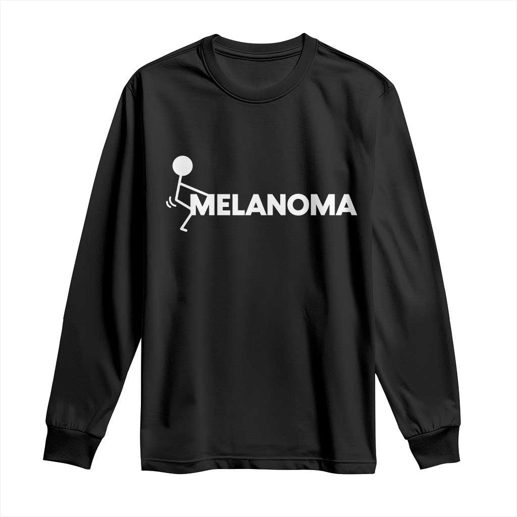 Fuck Melanoma Long Sleeve Shirt Funny Stick Figure Warrior