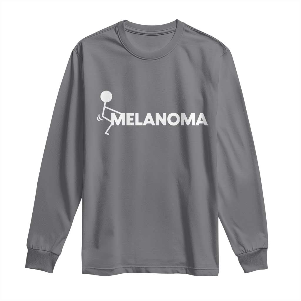 Fuck Melanoma Long Sleeve Shirt Funny Stick Figure Warrior