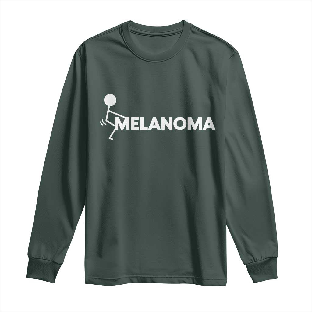 Fuck Melanoma Long Sleeve Shirt Funny Stick Figure Warrior