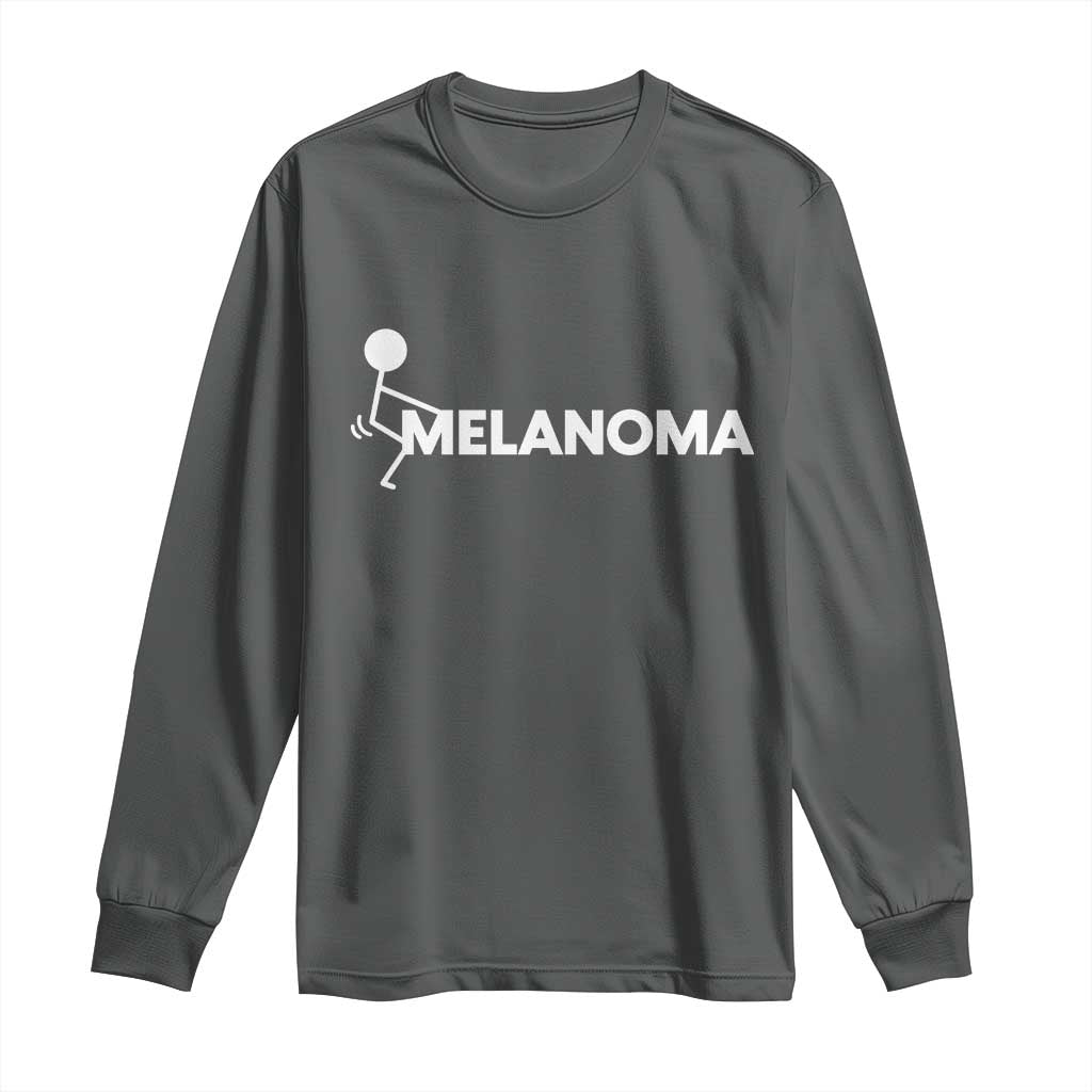 Fuck Melanoma Long Sleeve Shirt Funny Stick Figure Warrior