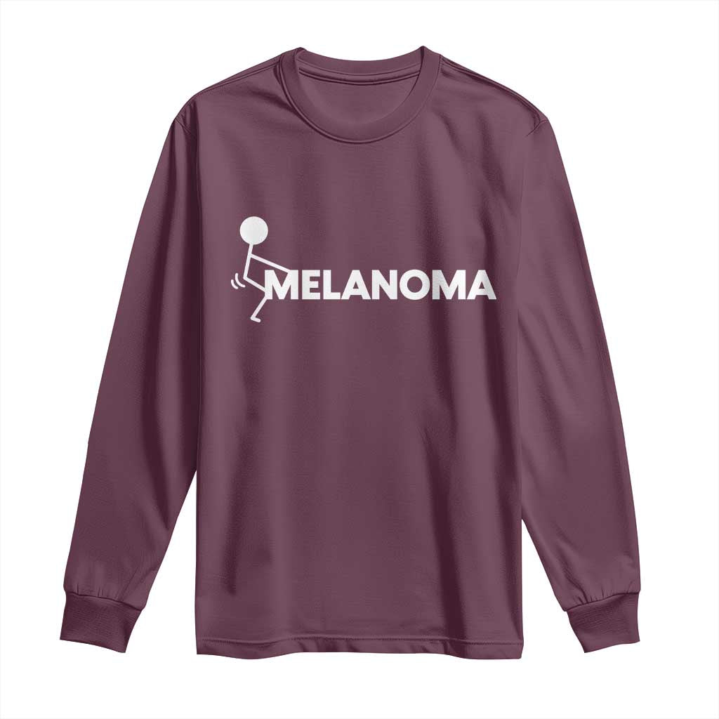 Fuck Melanoma Long Sleeve Shirt Funny Stick Figure Warrior