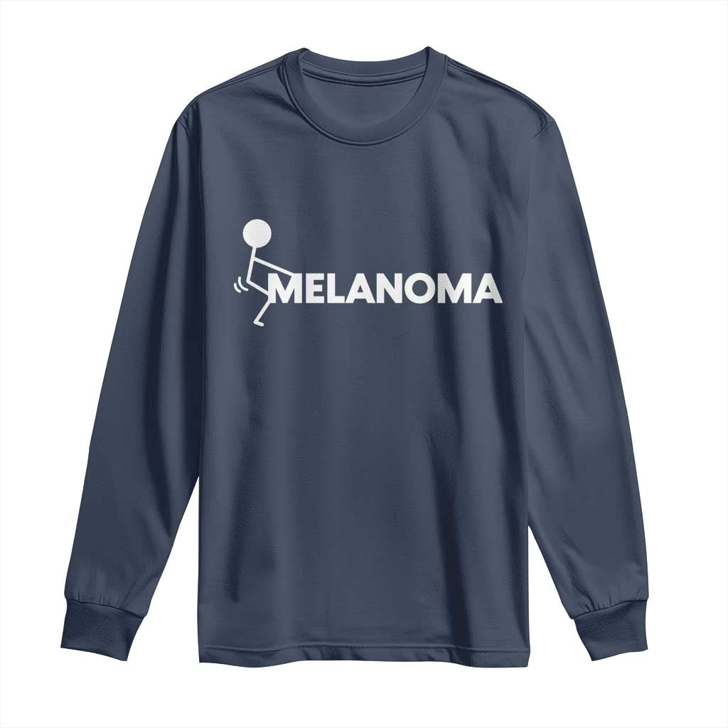 Fuck Melanoma Long Sleeve Shirt Funny Stick Figure Warrior