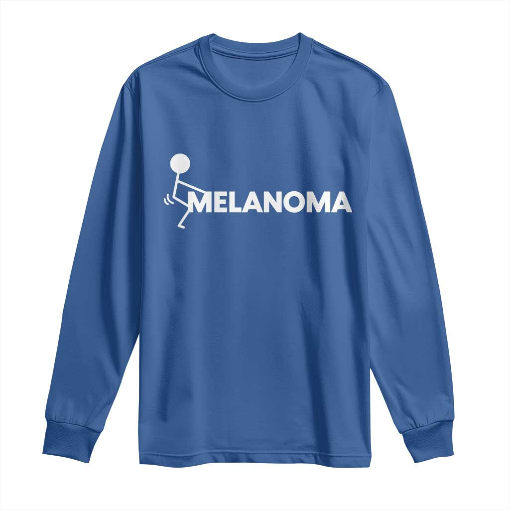 Fuck Melanoma Long Sleeve Shirt Funny Stick Figure Warrior