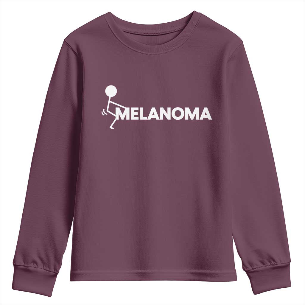 Fuck Melanoma Youth Sweatshirt Funny Stick Figure Warrior