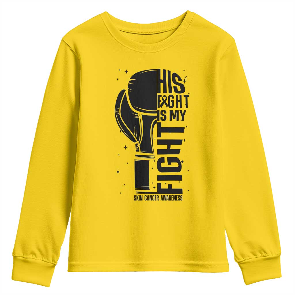 Skin Cancer Warrior Boxing Gift Youth Sweatshirt His Fight My Fight