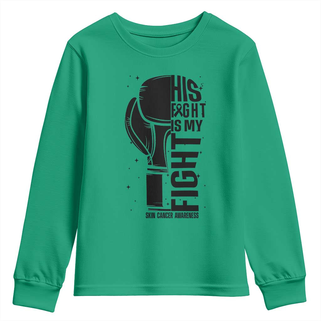 Skin Cancer Warrior Boxing Gift Youth Sweatshirt His Fight My Fight