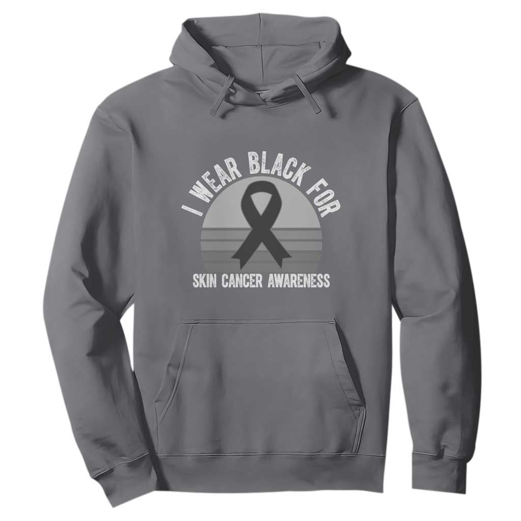 I Wear Black For Skin Cancer Hoodie Retro Vintage Sunset