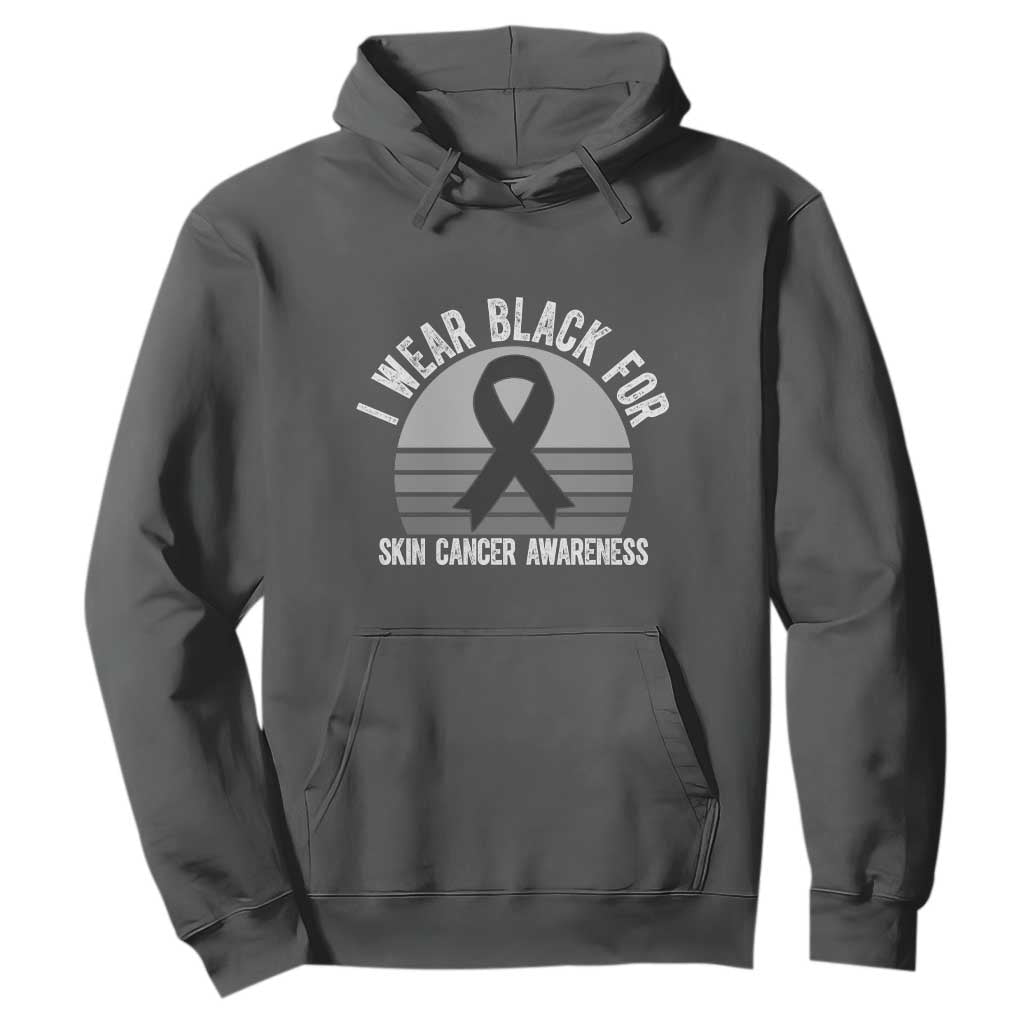 I Wear Black For Skin Cancer Hoodie Retro Vintage Sunset