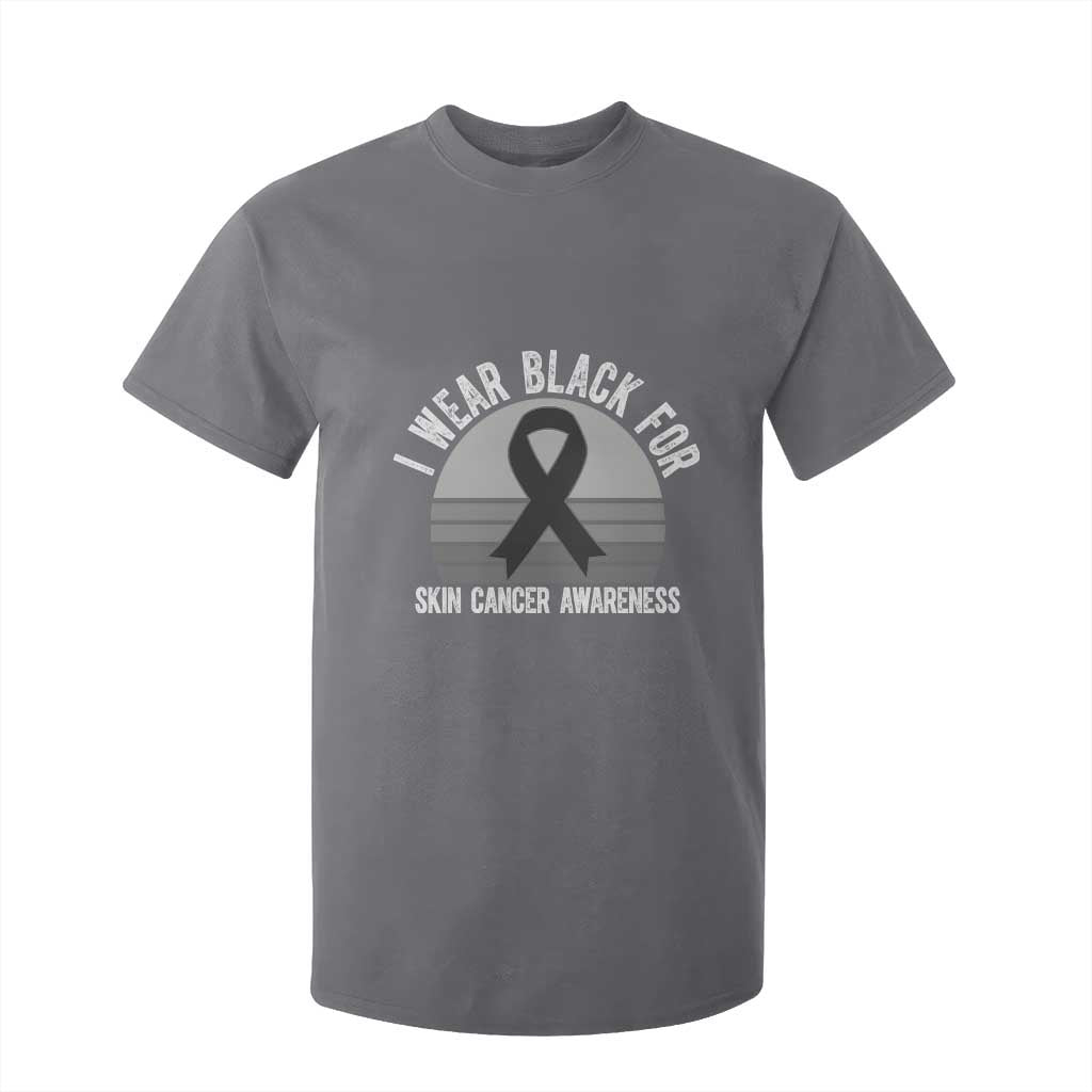 I Wear Black For Skin Cancer T Shirt For Kid Retro Vintage Sunset