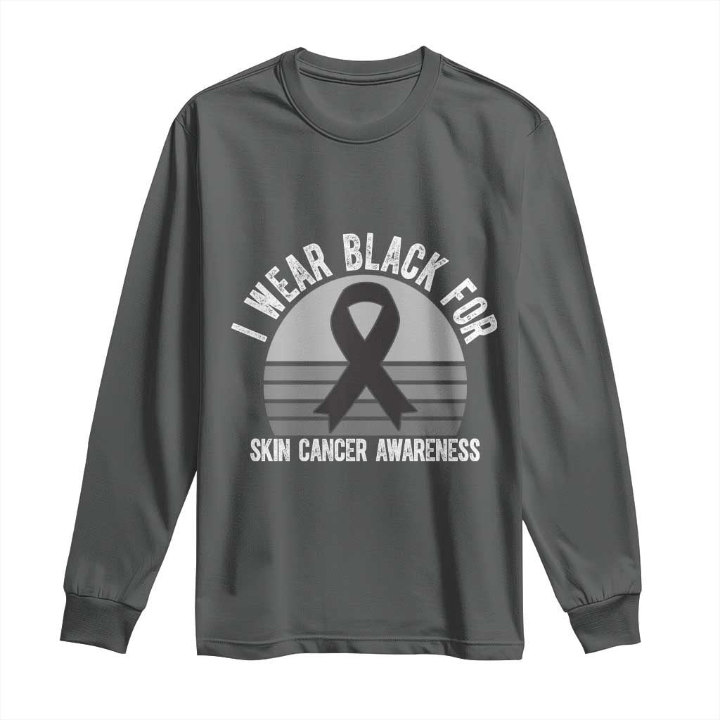 I Wear Black For Skin Cancer Long Sleeve Shirt Retro Vintage Sunset