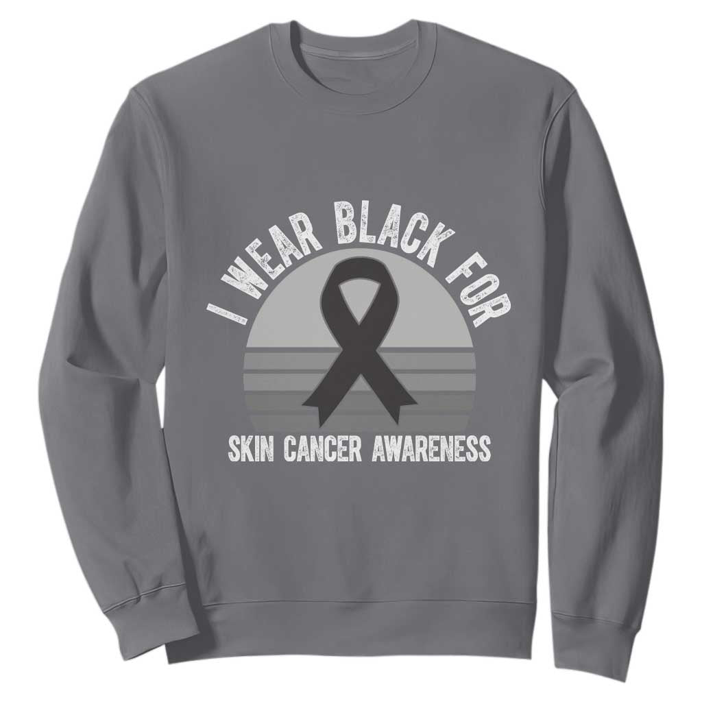 I Wear Black For Skin Cancer Sweatshirt Retro Vintage Sunset