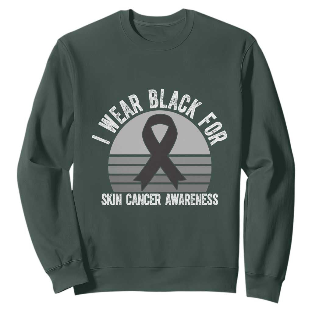 I Wear Black For Skin Cancer Sweatshirt Retro Vintage Sunset