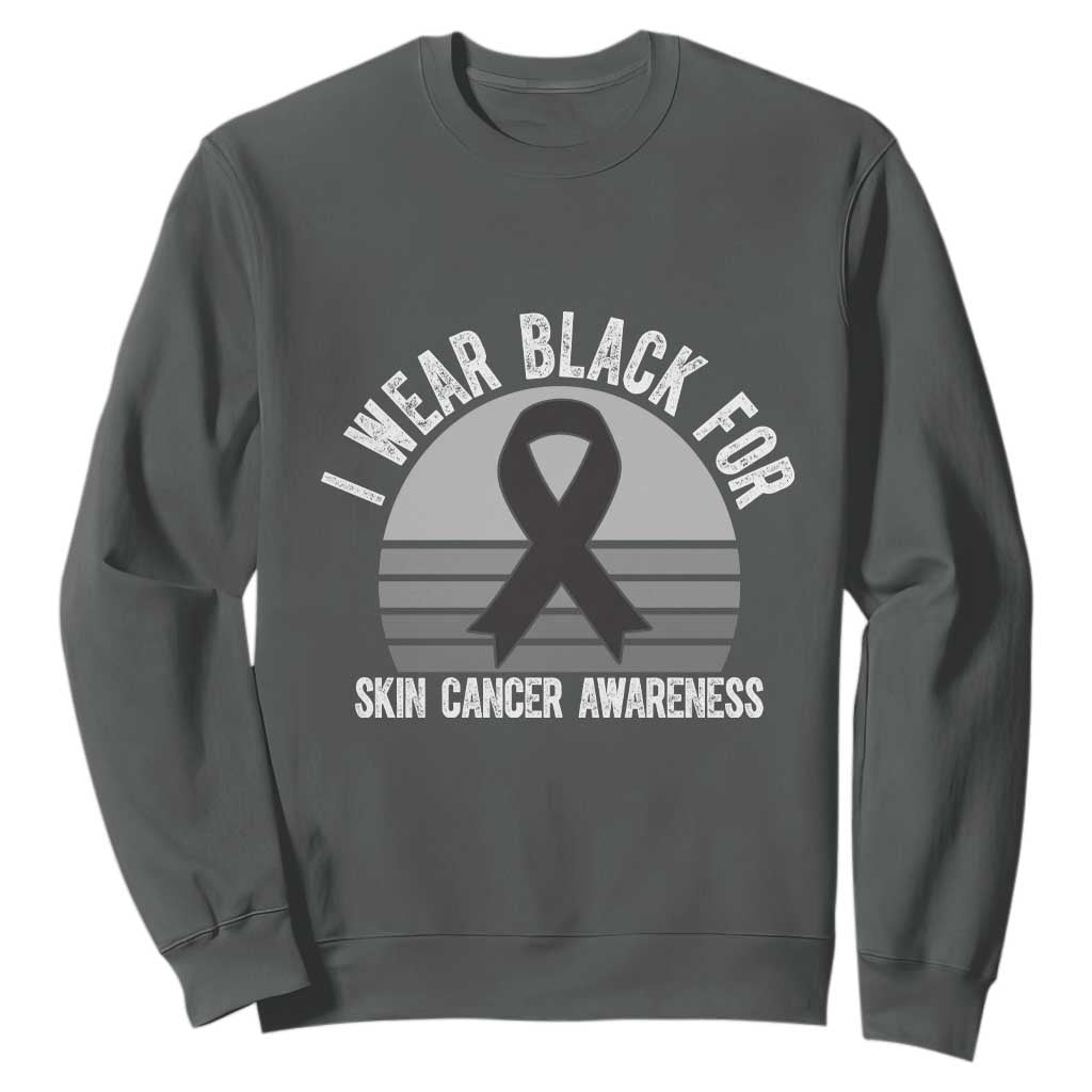I Wear Black For Skin Cancer Sweatshirt Retro Vintage Sunset