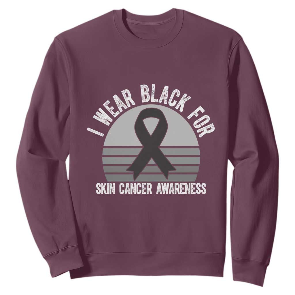I Wear Black For Skin Cancer Sweatshirt Retro Vintage Sunset