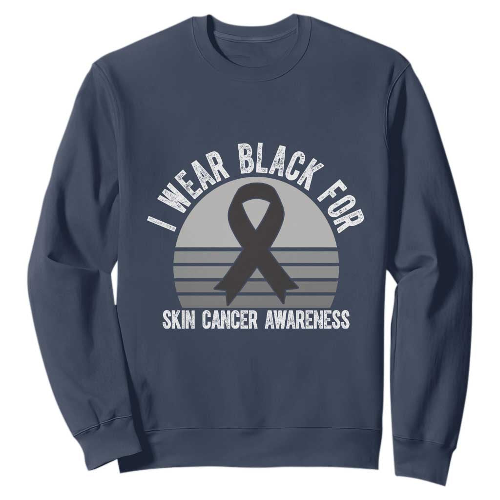 I Wear Black For Skin Cancer Sweatshirt Retro Vintage Sunset
