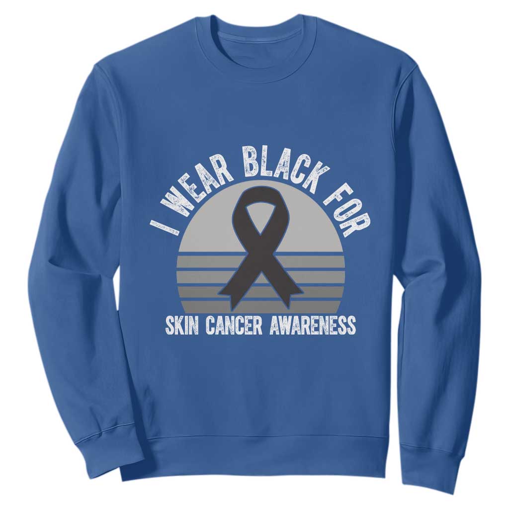 I Wear Black For Skin Cancer Sweatshirt Retro Vintage Sunset