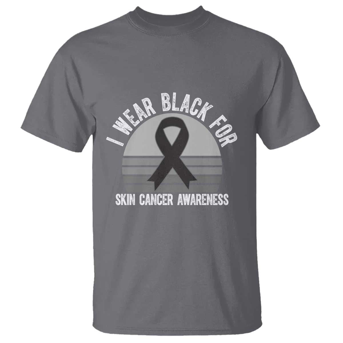 I Wear Black For Skin Cancer T Shirt Retro Vintage Sunset