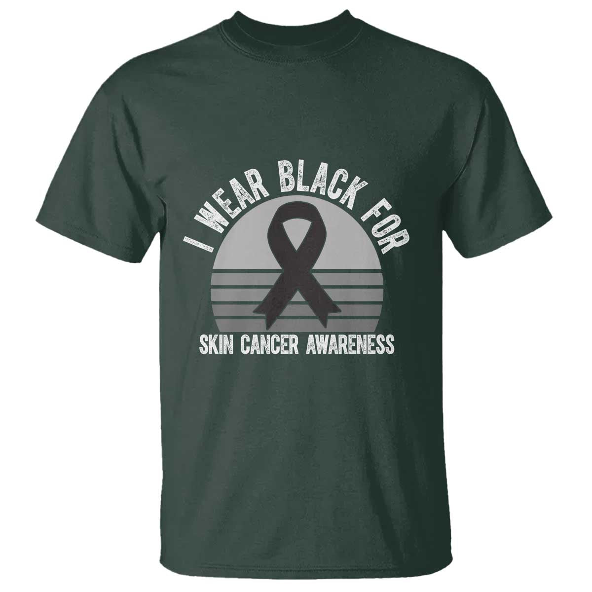 I Wear Black For Skin Cancer T Shirt Retro Vintage Sunset