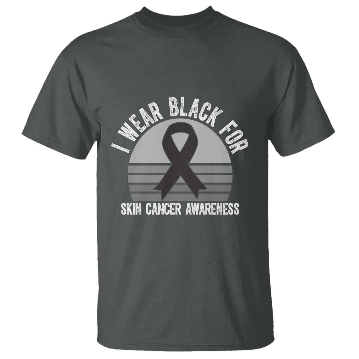 I Wear Black For Skin Cancer T Shirt Retro Vintage Sunset