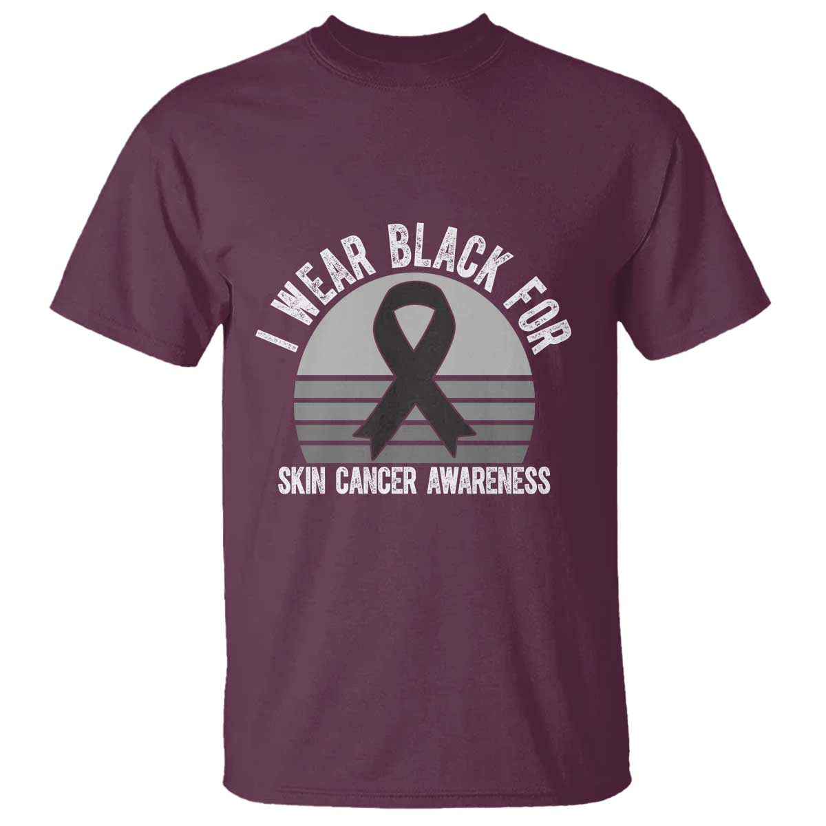 I Wear Black For Skin Cancer T Shirt Retro Vintage Sunset