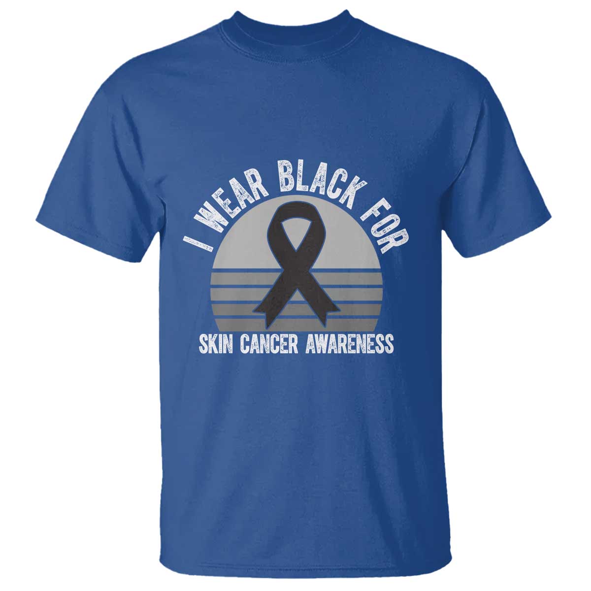 I Wear Black For Skin Cancer T Shirt Retro Vintage Sunset