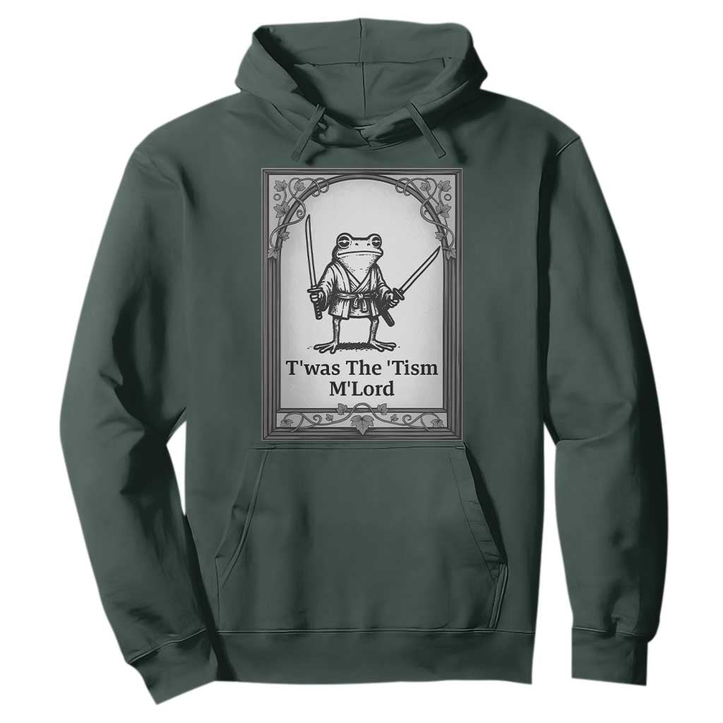 T’was The Tism M’Lord Hoodie Funny Medieval Knight Frog Gift