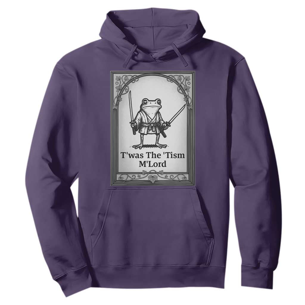T’was The Tism M’Lord Hoodie Funny Medieval Knight Frog Gift