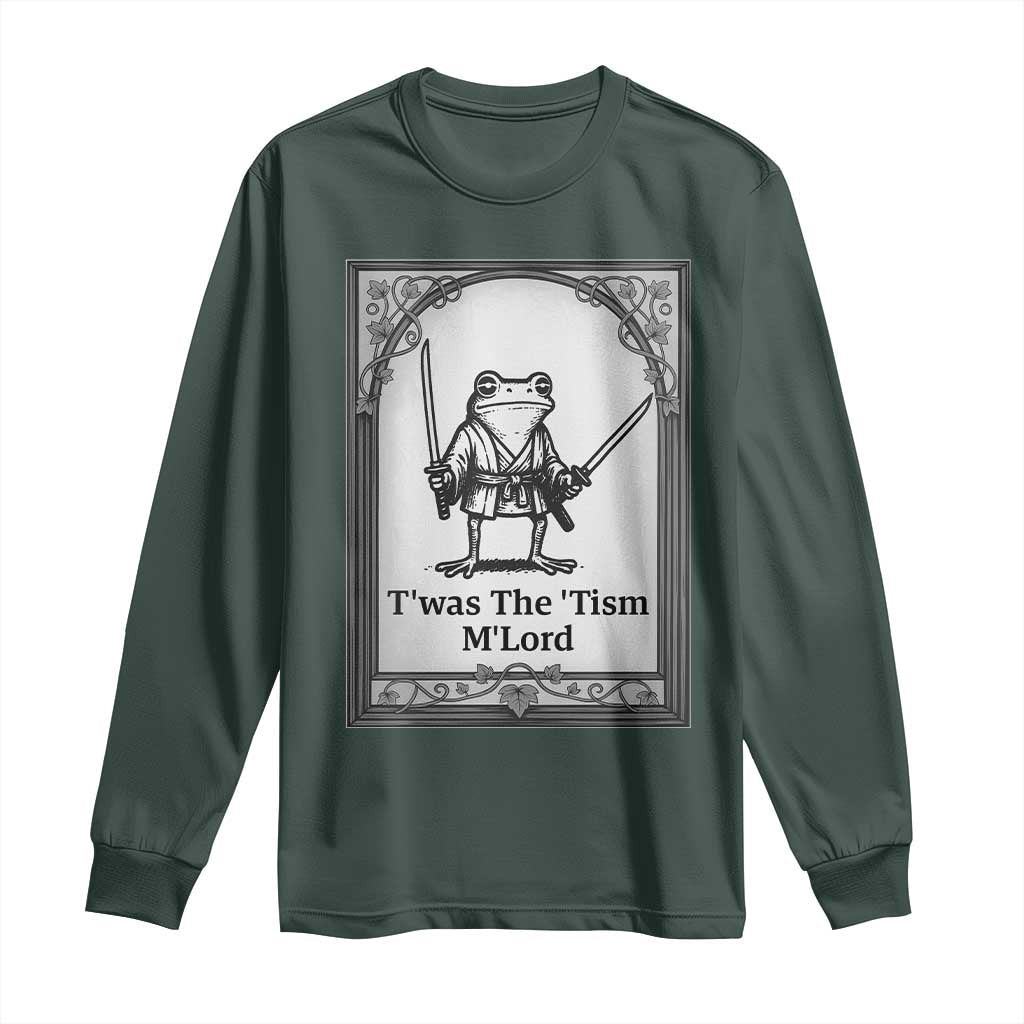 T’was The Tism M’Lord Long Sleeve Shirt Funny Medieval Knight Frog Gift