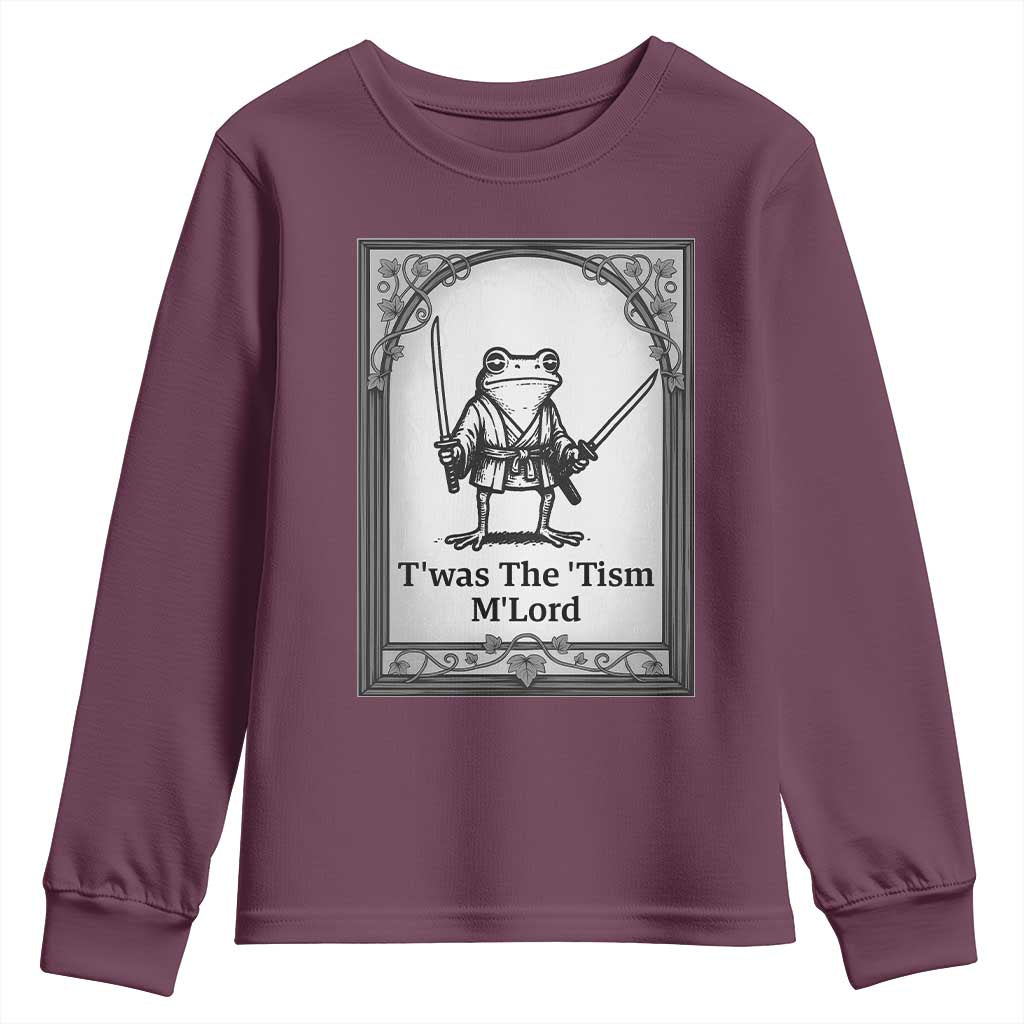 T’was The Tism M’Lord Youth Sweatshirt Funny Medieval Knight Frog Gift