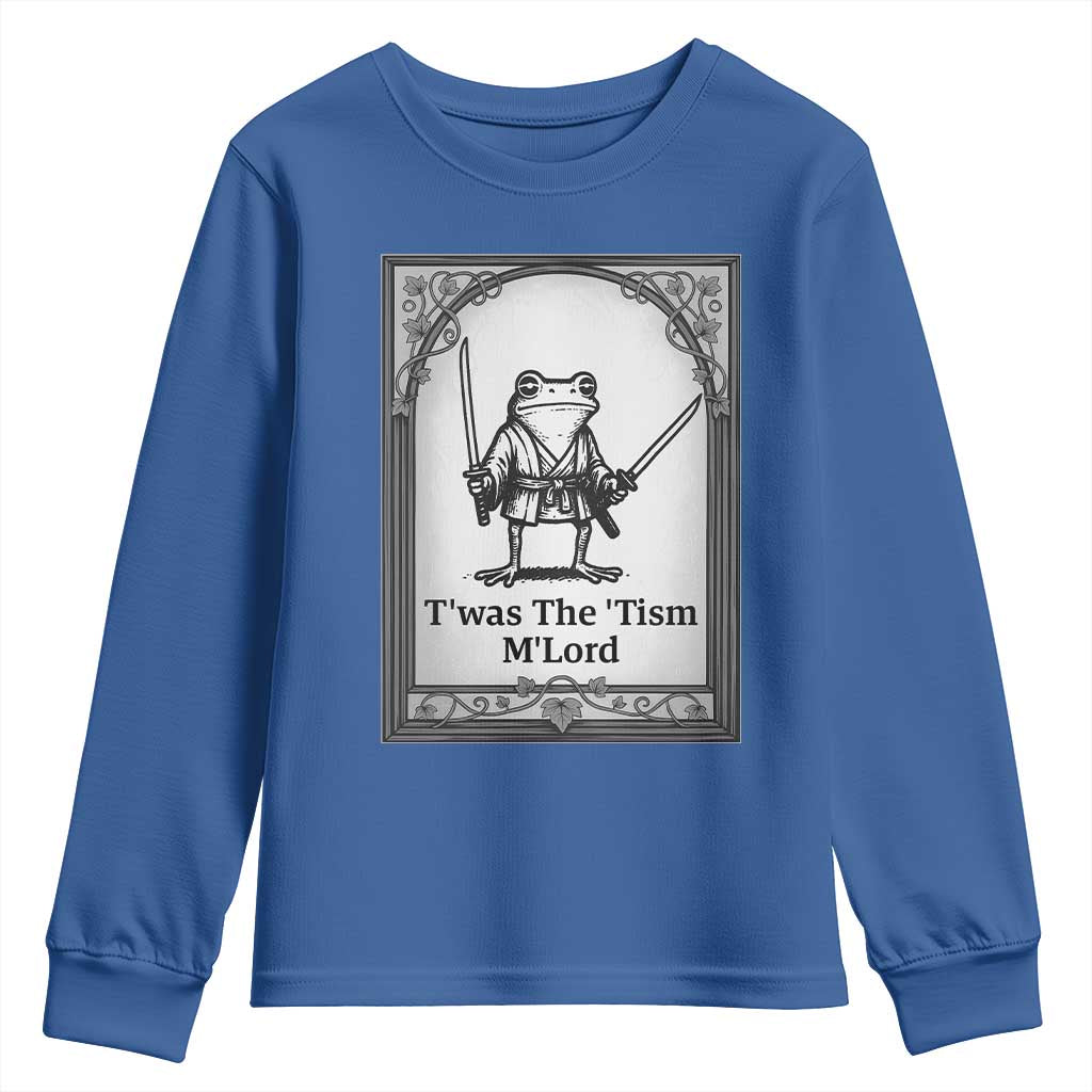T’was The Tism M’Lord Youth Sweatshirt Funny Medieval Knight Frog Gift