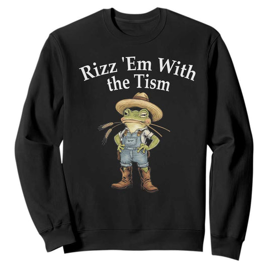 Autism Frog Sweatshirt Funny Rizz Em With The Tism
