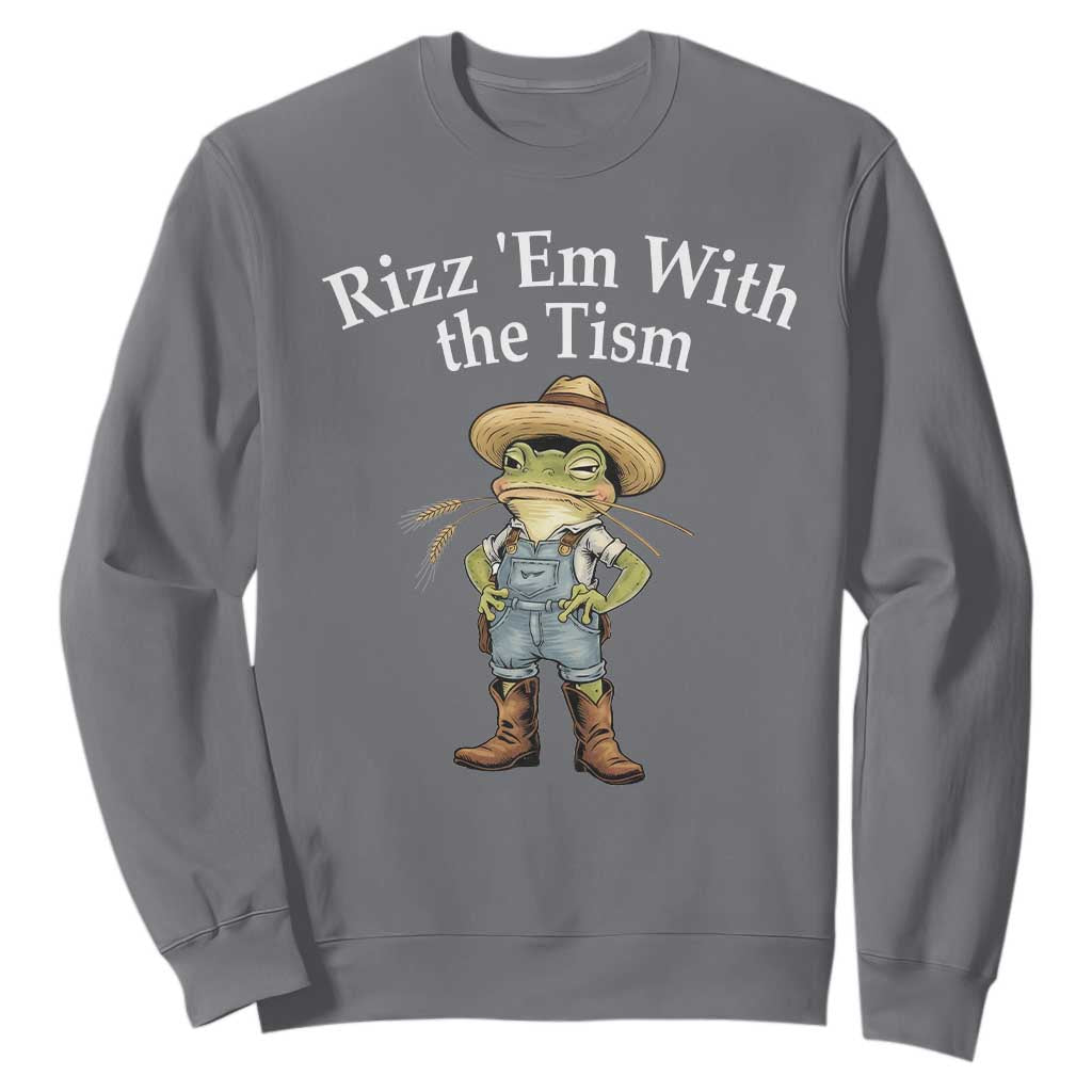 Autism Frog Sweatshirt Funny Rizz Em With The Tism